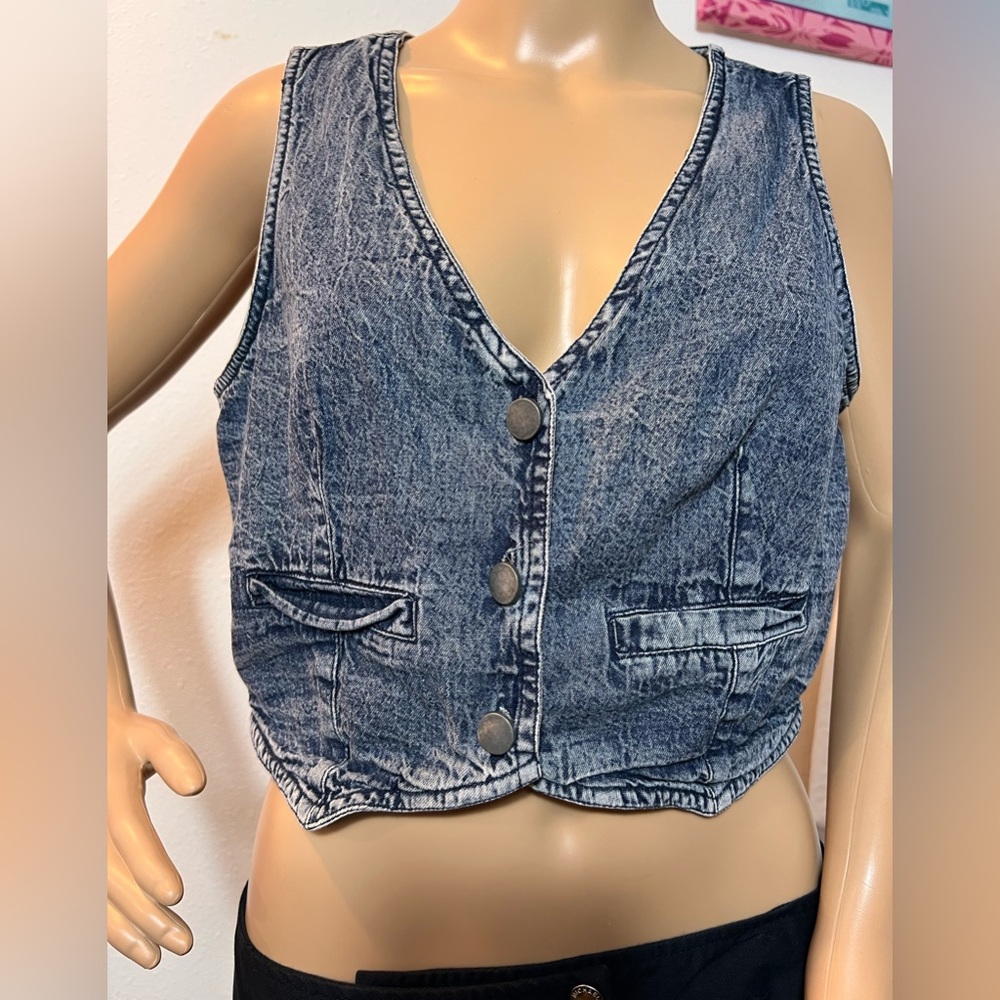 Denim Button-Up Vest